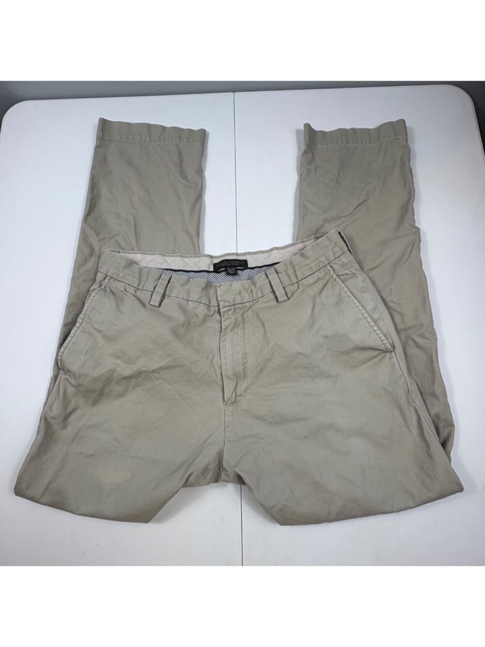 Banana Republic Emerson Chino Pants Mens 32x32 Khaki Cotton Flat Front Classic
